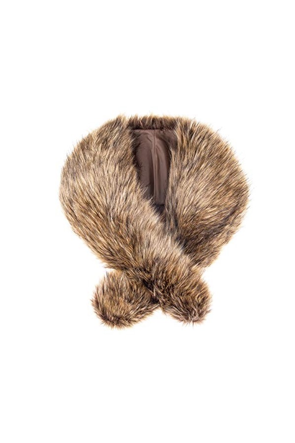 Futrzane Etola Echarpe Fausse Fourrure Châle Col dhiver Orange Raton laveur 