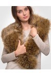 Futrzane Etola Echarpe Fausse Fourrure Châle Col dhiver Orange Raton laveur 