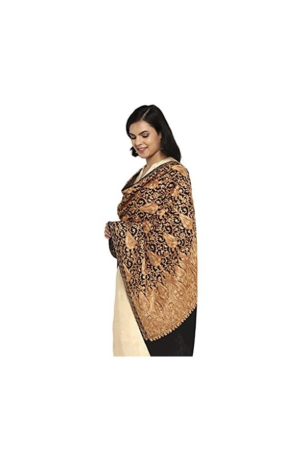 Zamour 209-noir Écharpe Tendance, Noir, 30 inches x 80 inches Femme