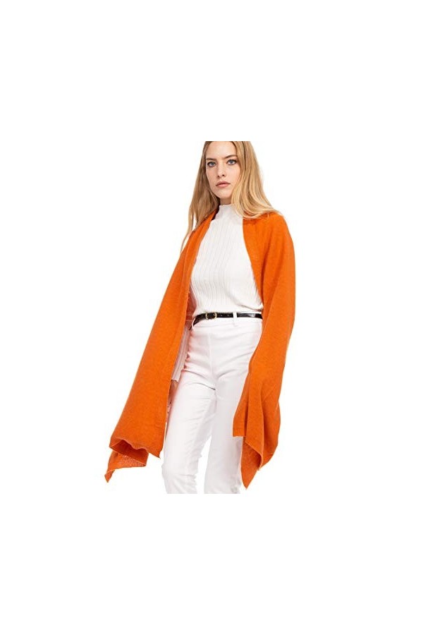 Marine Cashmere - Étoles en mélange cachemire pour femme, doux fil en cachemire, fabriqué en Italie Gris 