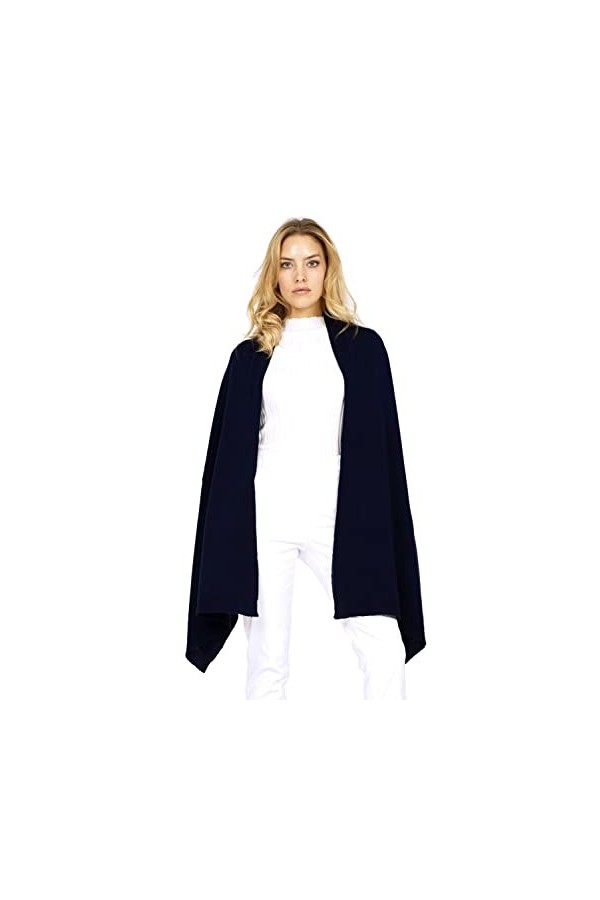 Marine Cashmere - Étoles en mélange cachemire pour femme, doux fil en cachemire, fabriqué en Italie Gris 