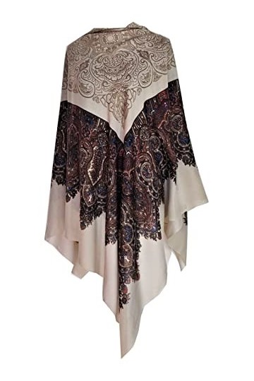 Generic Grand Musulman châle pour femme avec cachemire modal, étole de qualité supérieure 140 cm x 140 cm, beige