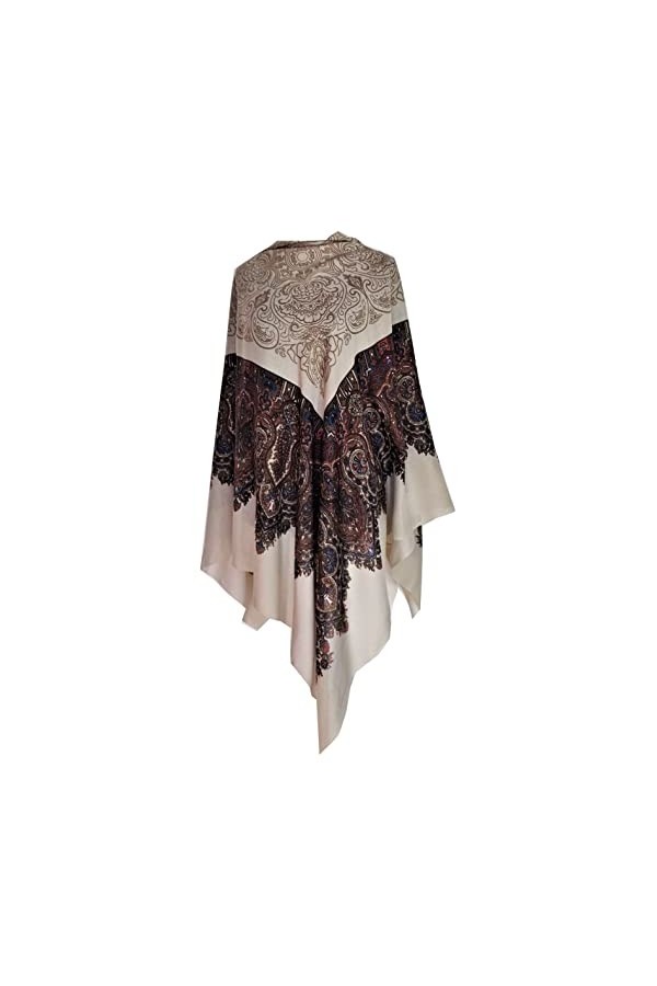 Generic Grand Musulman châle pour femme avec cachemire modal, étole de qualité supérieure 140 cm x 140 cm, beige