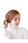 Lamis Hijab Turban à Enfiler en Daim pour Femme Musulmane voilée Camel 