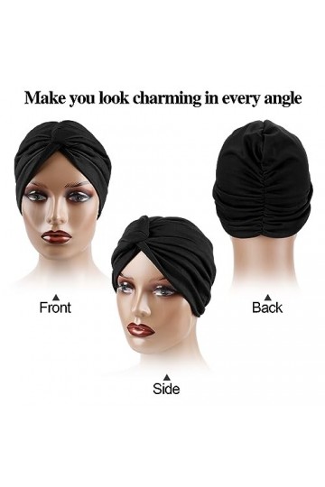 XEPST 2 Pièces Turbans pour Femmes, Chapeau de Chimiothérapie Femme, Bonnet Chimio Turban Musulmanes Coton Wrap Hijab Cap pou