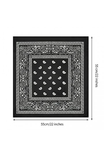 LISOPO Bandanas Foulards Accessoire 6 pcs Bandanas Fichu Mouchoir Unisexe,Bandeau de Cheveux,Echarpe de Cou, Foulards en Coto