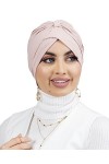 Lamis Hijab - Turban à Enfiler côtelé en Jersey Premium pour Femme Musulmane voilée TU-6 Marron 