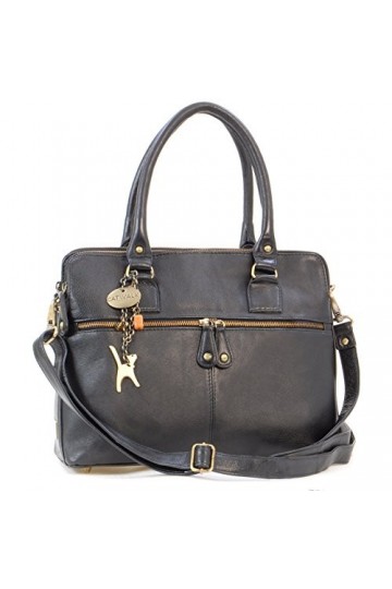 CATWALK COLLECTION - Cuir Vintage - Grand Sac à Main/Sac porté épaule avec Bandoulière détachable/Besace/Sac Porté Croisé/Cab