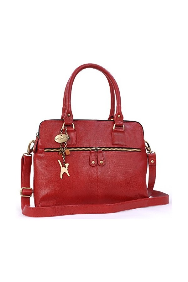 CATWALK COLLECTION - Cuir Vintage - Grand Sac à Main/Sac porté épaule avec Bandoulière détachable/Besace/Sac Porté Croisé/Cab