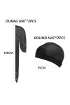 2 chapeaux durag et 2 chapeaux ronds, chapeau ondulé en soie, durag en soie, bonnet durag satin, bandana pirate, bandeau de t