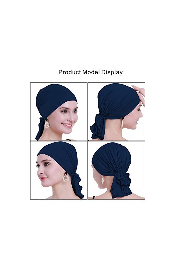 osvyo – Foulard en Bambou pour Femme, pour Perte de Cheveux, chimiothérapie, Cancer, Emballage scellé, Bambou Bleu Indigo, Ta