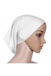 QHGstore Femmes Tissu élastique Sweat absorbant Coton Sous-vêtement Hijab Tube Cap blanc