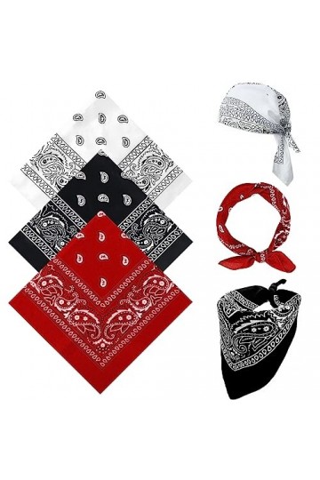 sularpek Lot de 3 Bandanas Paisley, Bandana Classique, Hair Band, 55 x 55 cm Bandeau de Cheveux Bandana Fichu Mouchoir Coloré