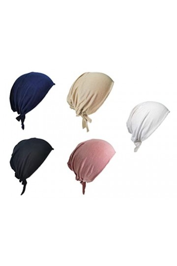 Kellegour 5 Pièces Bonnet sous Hijab,Réglable Islamique Musulman,Bonnet de Hijab Musulman Islamique,Réglable sous écharpe ave