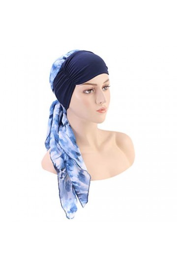 EXCEART Chimio Chapeaux Turban à Larges Bords Respirant en Mousseline de Soie Ruban Capuchon Headwrap Écharpe Chapeau pour La