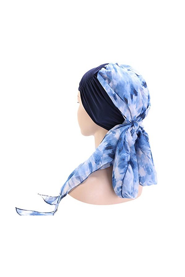 EXCEART Chimio Chapeaux Turban à Larges Bords Respirant en Mousseline de Soie Ruban Capuchon Headwrap Écharpe Chapeau pour La