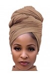 Harewom Turban long et léger en jersey pour femme 1 chameau 178 x 81 cm . One Size