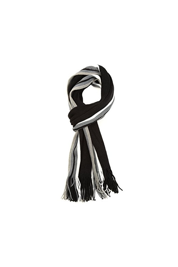 Sakkas 1591 - Écharpe dhiver en maille rayée à rayures Rhyland avec franges - BroadStripe - OS