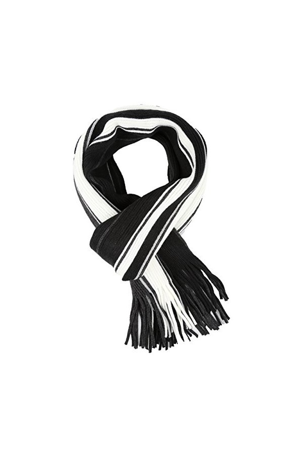 Sakkas 1591 - Écharpe dhiver en maille rayée à rayures Rhyland avec franges - BroadStripe - OS