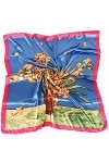 35*35 Femmes Mode Motif Grand Carré de Soie Comme Cheveux Écharpe de Tête Wrap de Nuit Satin Cou Bandana Cadeau, Vase pour pe