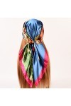 35*35 Femmes Mode Motif Grand Carré de Soie Comme Cheveux Écharpe de Tête Wrap de Nuit Satin Cou Bandana Cadeau, Vase pour pe