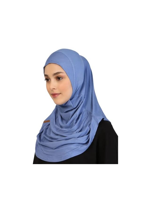 Prien Hijab uni prêt à porter pour femme, turban instantané musulman, écharpe en jersey doux, vêtements islamiques, hijab lon