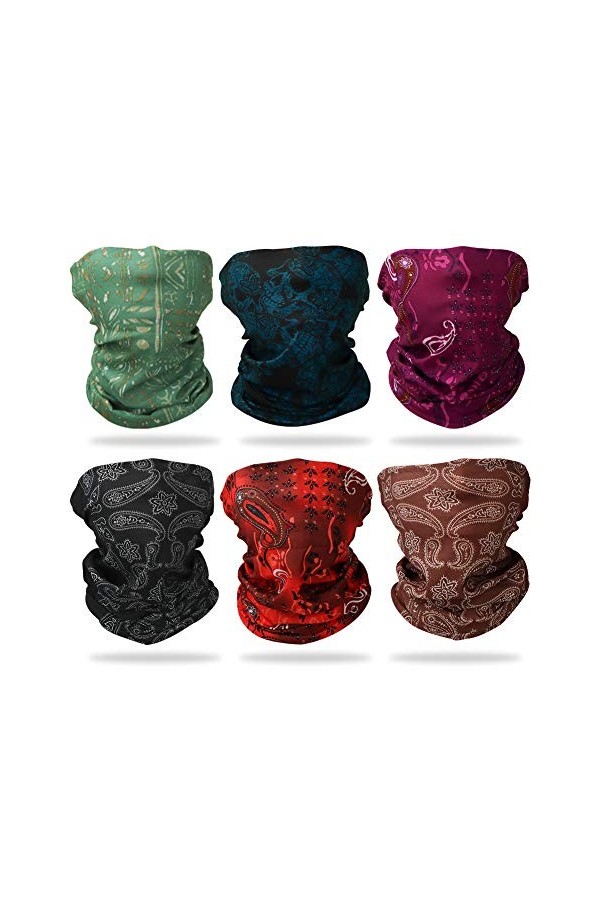 GUIFIER 6 PCS Sports Multifonctionnels en Plein Air Magique Écharpe Camouflage sans Soudure Chapeaux Bandeau Élastique Bandan