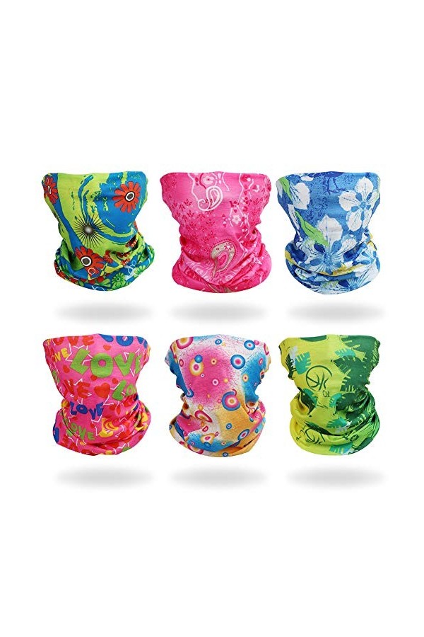 GUIFIER 6 PCS Sports Multifonctionnels en Plein Air Magique Écharpe Camouflage sans Soudure Chapeaux Bandeau Élastique Bandan