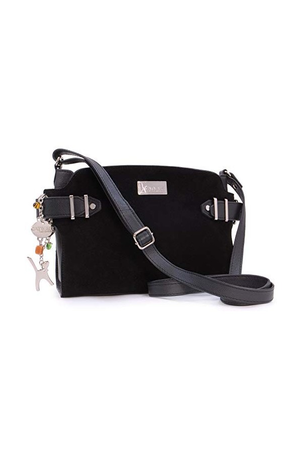 Catwalk Collection Handbags - Cuir et Suède - Sac à Main/Sac Bandoulière/Besace/Sac Porté Croisé - Compatible avec iPad/Kindl