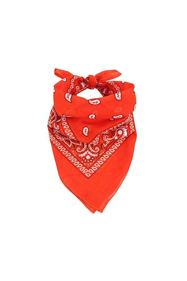 Bandana unisexe en coton multi-usages – Bouclier buccal écharpe motif cachemire drapeau, passe-montagne, couvre-chef, passe-m