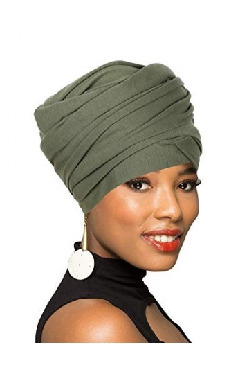 Foulard turban long africain pour cheveux style bohème, Z-Army Green, taille unique