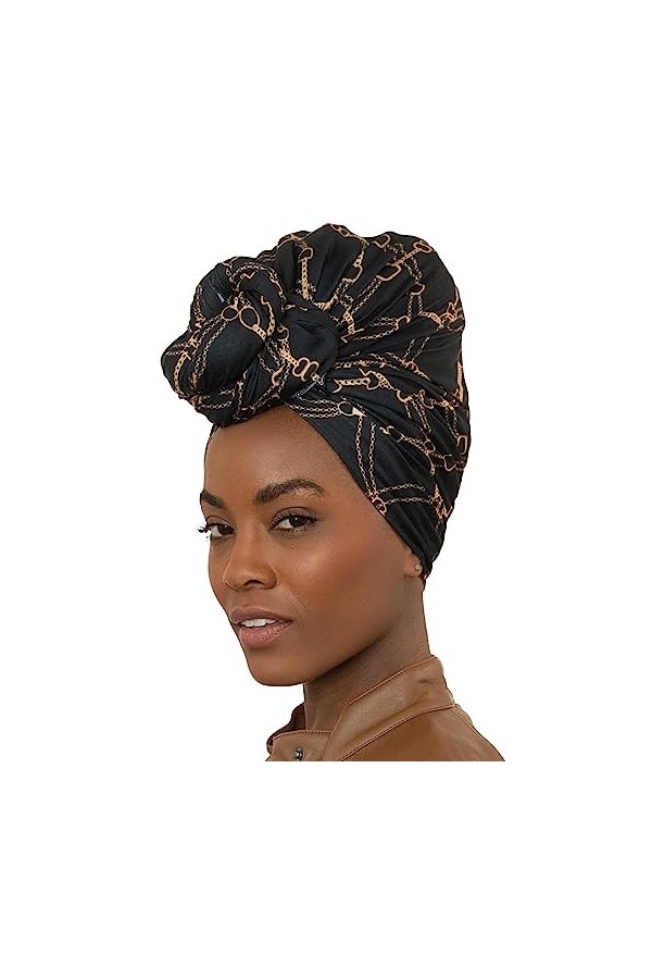 Olivia Sylx Bandages de tête pour femmes noires – Écharpe africaine pour cheveux et cheveux – Turbans en jersey pour femmes –