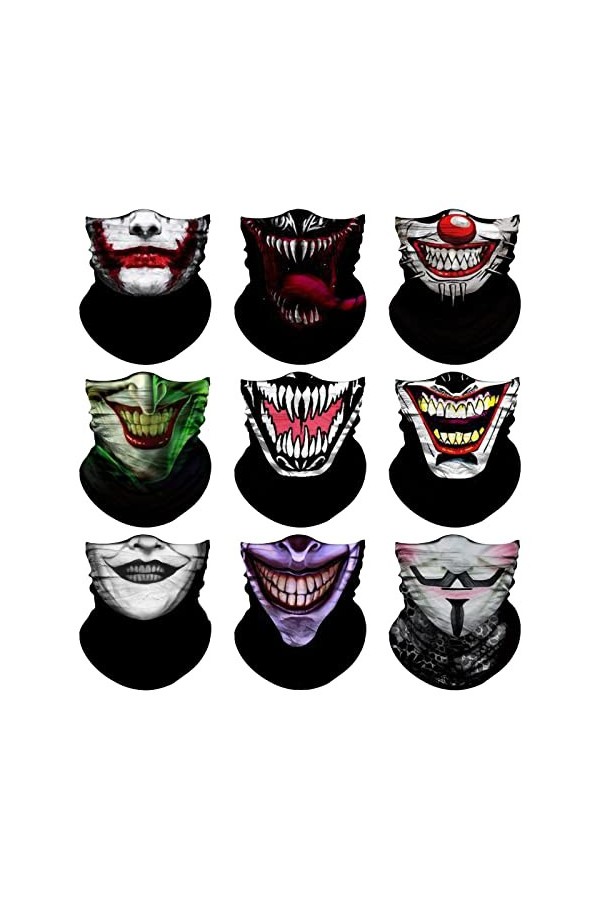 Venswell Cache-cou pour homme et femme, sans couture, bandana rave, écharpe magique, cagoule, bandeau, écharpe pour moto, vél