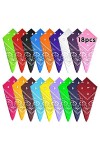 FEPITO 18 pcs Paisley Bandanas Assortiment de Bandanas Cowboy Unisexe Nouveauté Impression Tête Wrap Écharpe Bracelet pour Ad