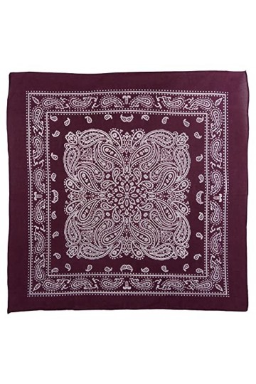 Bandana Montana Paisley en coton doux et léger Taille XL 66 x 66 cm Noir