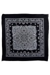 Bandana Montana Paisley en coton doux et léger Taille XL 66 x 66 cm Noir