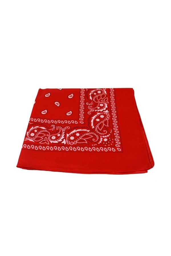 Echarpe à motifs cachemire noir et blanc des deux côtés rouge Red 55x55cm