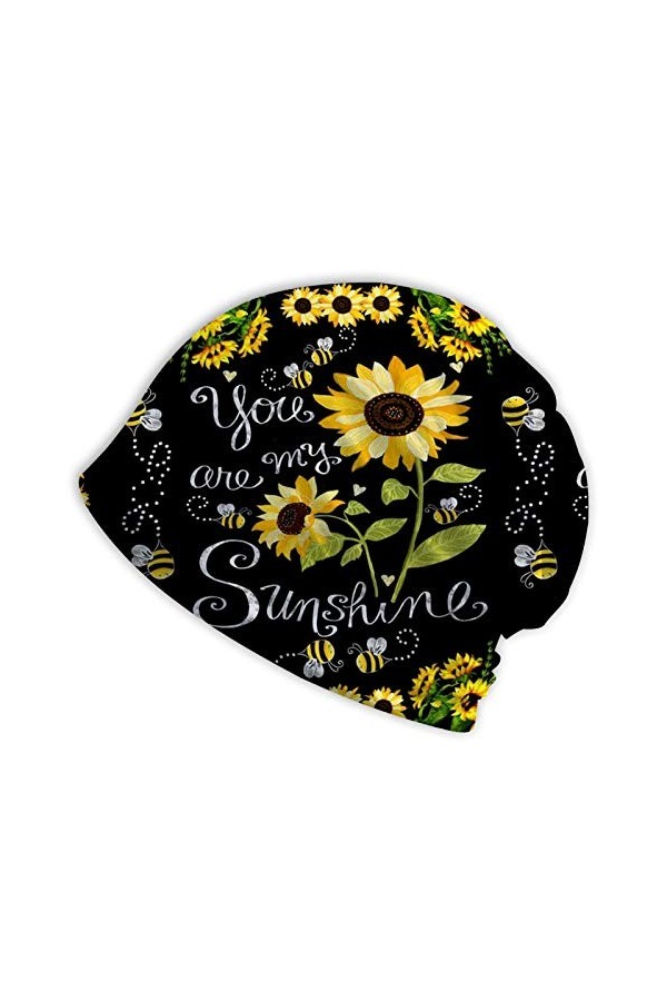 Melitolay Cache-cou, foulard doux, bonnet chimio, bandana pour le sport, Motif tournesol, Taille unique