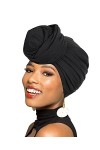 Foulard africain pour femme - Turban à cheveux longs - Doux et extensible - - Taille unique