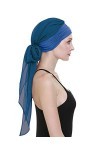 FocusCare pour Les Patients atteints de Cancer féminin Chimio - Chef conclut des Bandeaux Bandana,Bleu aigue-marine,Taille un