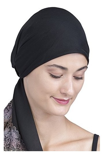 Deresina Headwear Facile Attache Foulard pour la Perte de Cheveux, Le Cancer, la chimiothérapie Black 