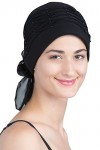 Deresina Turban chimio pour femme avec perles torsadées pour perte de cheveux, bleu marine, taille unique