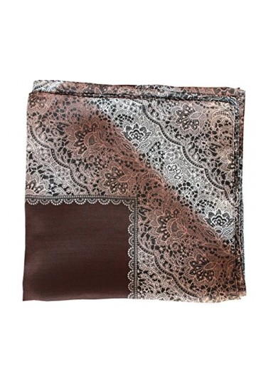 Deresina Headwear Foulards Foulards carrés pour Les Femmes - Chesnut Motif de Dentelle dextremite 