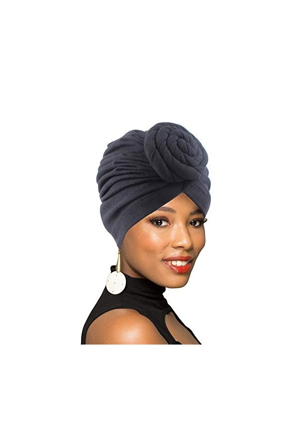 Turban motif africain avec nœud - Pack de 1, 2 ou 4 turbans pour cheveux - - Taille unique