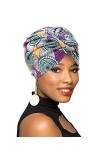 Turban motif africain avec nœud - Pack de 1, 2 ou 4 turbans pour cheveux - - Taille unique