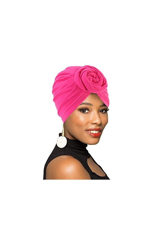 Turban motif africain avec nœud - Pack de 1, 2 ou 4 turbans pour cheveux - - Taille unique