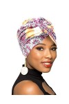Turban motif africain avec nœud - Pack de 1, 2 ou 4 turbans pour cheveux - - Taille unique