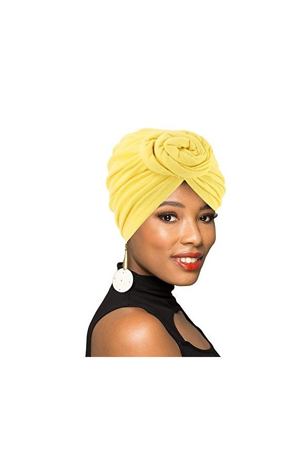Turban motif africain avec nœud - Pack de 1, 2 ou 4 turbans pour cheveux - - Taille unique