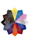 HBselect 12 PCS Bandeau de Cheveux,Fichu Mouchoir Unisexe,Echarpe de Cou,Décoration En Coton Rétro Style Multicolore Multifon
