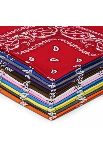 HBselect 12 PCS Bandeau de Cheveux,Fichu Mouchoir Unisexe,Echarpe de Cou,Décoration En Coton Rétro Style Multicolore Multifon